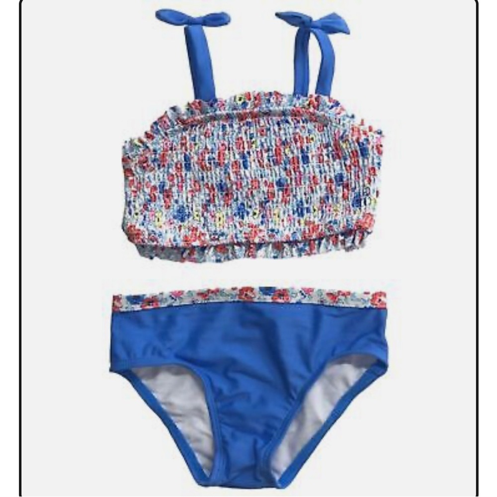 Colorful Smocked Bikini Set